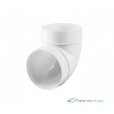Apaļo kanālu līkums plastmasas, Ø125mm 90*