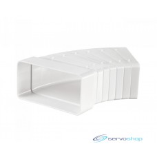 Plakana kanālu horizontāls līkums plastmasas 110x55mm, 15-60*