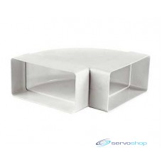 Plakana kanālu horizontāls līkums plastmasas 220x55mm, 90*